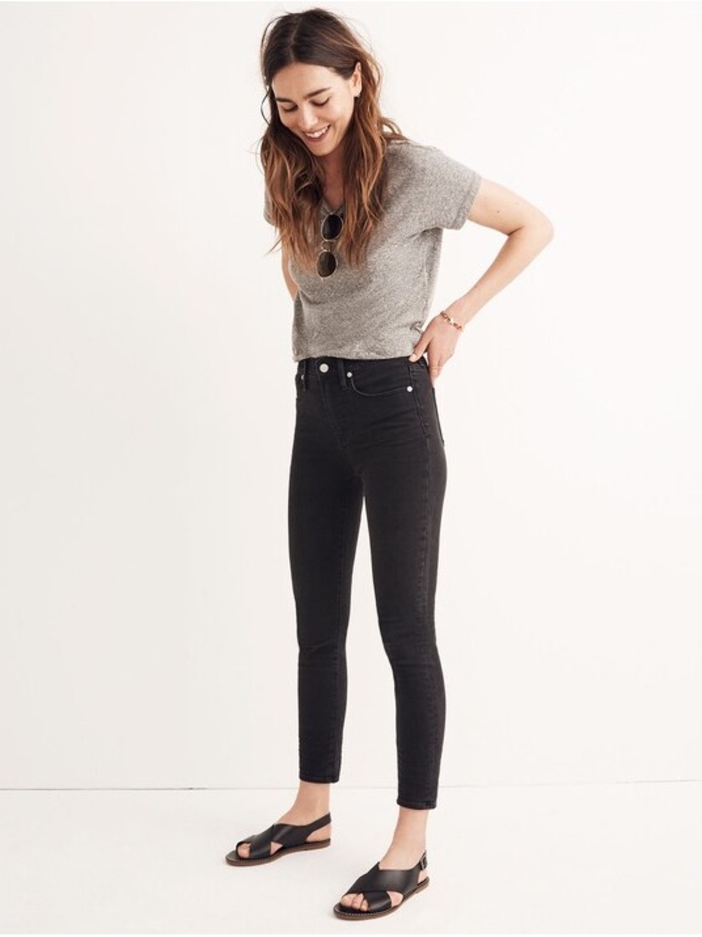 MADEWELL - s10" High-Rise Skinny Crop Jeans in Lunar Wash